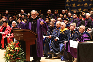 NYU President Emeritus John Sexton addresses graduates Class of 2016